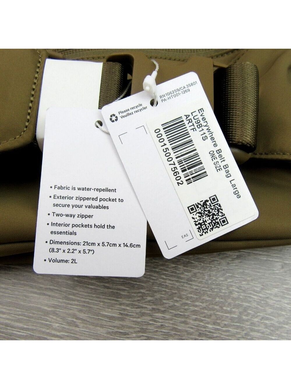 Lululemon Everywhere Belt Bag Large Artifact (2L) Travel Vacation NEW - Picture 14 of 15